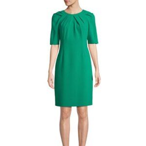 Kobi Halperin Taylor Short Sleeve Tucked Sheath Dress Green S preppy cocktail